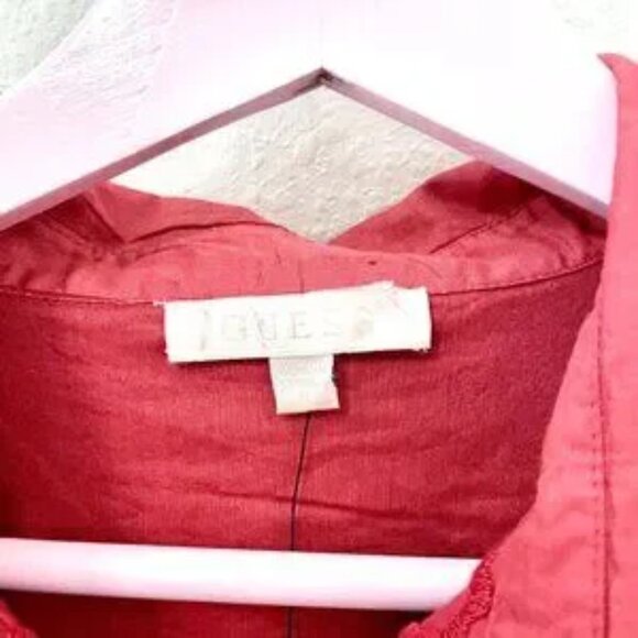 NWT Guess Long Sleeve Allie Dress Sonoran Red Size M - Picture 4 of 5